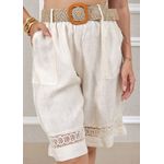 Bermuda Selena Linho Italiano Off White