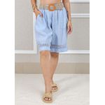 Bermuda Selena Linho Italiano Azul Bebe