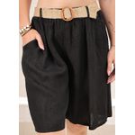 Bermuda Beatriz Linho Italiano Preto