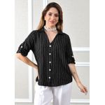 Camisa Celia Linho Italiano Preto