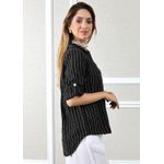 Camisa Celia Linho Italiano Preto