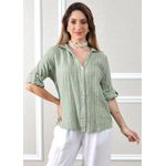 Camisa Celia Linho Italiano Verde Água 