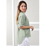 Camisa Celia Linho Italiano Verde Água 