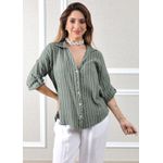 Camisa Celia Linho Italiano Verde Militar