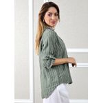 Camisa Celia Linho Italiano Verde Militar