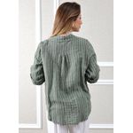 Camisa Celia Linho Italiano Verde Militar