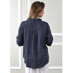 Camisa Celia Linho Italiano Azul Marinho