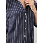 Camisa Celia Linho Italiano Azul Marinho