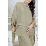 CONJUNTO ZINIA CARAMELO SEDA ITALIANA 