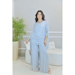 CONJUNTO ZINIA CINZA PÉROLADO SEDA ITALIANA 