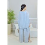 CONJUNTO ZINIA CINZA PÉROLADO SEDA ITALIANA 