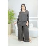 CONJUNTO ZINIA MARROM SEDA ITALIANA 