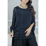 CONJUNTO ZINIA PRETO SEDA ITALIANA 