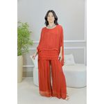 CONJUNTO ZINIA VERMELHO SEDA ITALIANA 