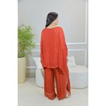 CONJUNTO ZINIA VERMELHO SEDA ITALIANA 