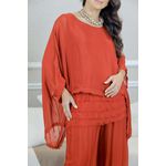 CONJUNTO ZINIA VERMELHO SEDA ITALIANA 