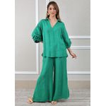 Conjunto Eduarda Linho Italiano Verde Bandeira