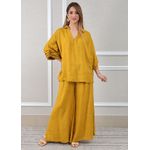 Conjunto Eduarda Linho Italiano Mostarda