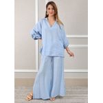 Conjunto Eduarda Linho Italiano Azul Bebe