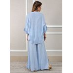 Conjunto Eduarda Linho Italiano Azul Bebe