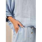 Conjunto Eduarda Linho Italiano Azul Bebe