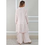 Conjunto Flora Linho Italiano Rosa Bebe
