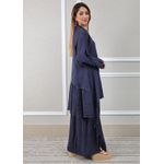 Conjunto Flora Linho Italiano Azul Marinho