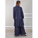 Conjunto Flora Linho Italiano Azul Marinho