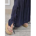 Conjunto Flora Linho Italiano Azul Marinho