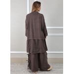 Conjunto Flora Linho Italiano Marrom