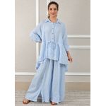 Conjunto Fatima Linho Italiano Azul Bebe