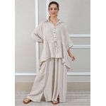 Conjunto Fatima Linho Italiano Bege
