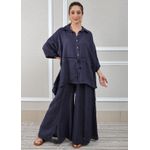 Conjunto Fatima Linho Italiano Azul Marinho