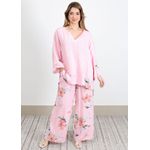 Conjunto Sophie Linho Italiano Rosa Chiclete