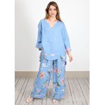 Conjunto Sophie Linho Italiano Azul Hortência