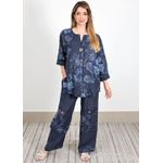 Vestido Analu Linho Italiano Azul Royal .
