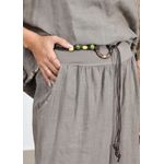 Vestido Analu Linho Italiano Verde Militar .