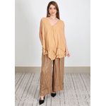 Conjunto Cristina Linho Italiano Caramelo