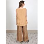 Conjunto Cristina Linho Italiano Caramelo