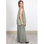 Conjunto Cristina Linho Italiano Verde Militar