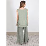 Conjunto Cristina Linho Italiano Verde Militar