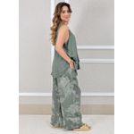 Conjunto Fernanda Linho Italiano Verde Militar