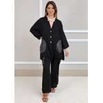 Conjunto Renata Linho Italiano Preto