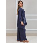 Conjunto Renata Linho Italiano Azul Marinho