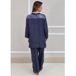 Conjunto Renata Linho Italiano Azul Marinho