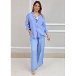 Conjunto Nayara Linho Italiano Azul Hortência