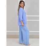 Conjunto Nayara Linho Italiano Azul Hortência