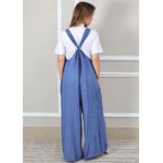 Jardineira Brígida Linho Italiano Azul Jeans 