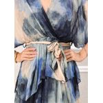 Vestido Mia Seda Italiana Azul Marinho