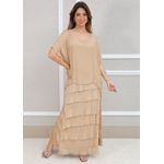 Vestido Julia Seda Italiana Caramelo .